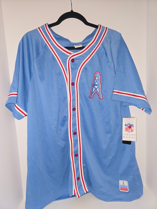 NFL Other - NFL Mens Baseball-Style Ten 60 Tennessee Oilers Vintage Marks Jersey XL